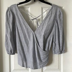 Abercrombie and Fitch Striped v neck shirt